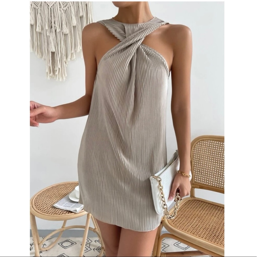 Summer Dress- Crisscross satin Dress | Casual Dress | Sleeveless Dress